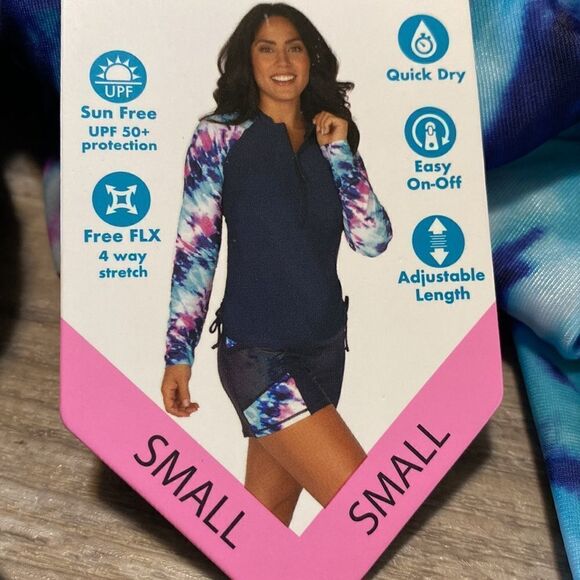 Free Country Sun Block Swim Shirt Women’s Size S UPF 50 - Picture 2 of 3